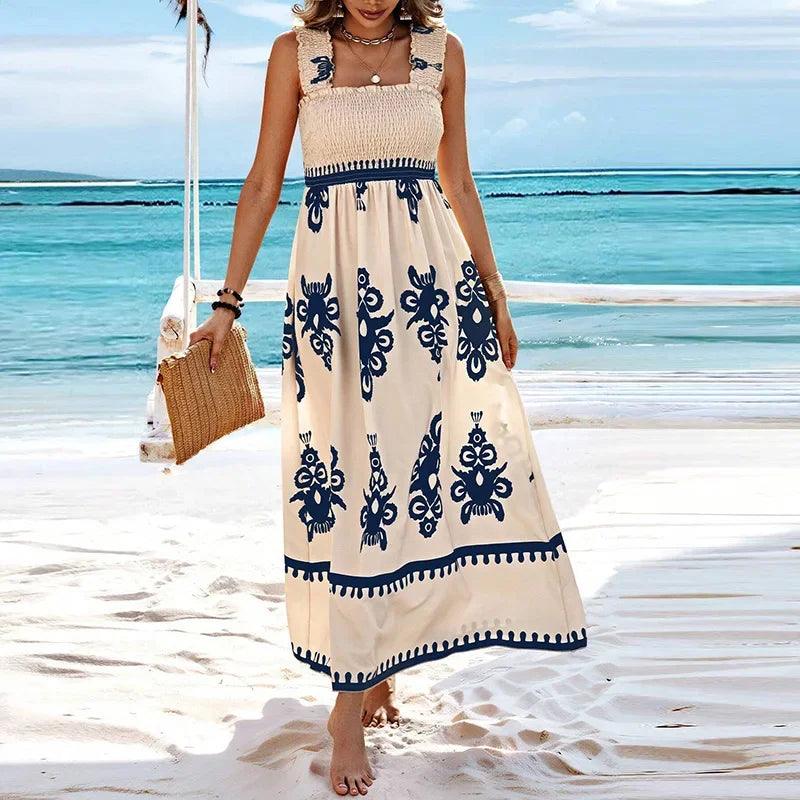 Summer Holiday Dress Women Casual Sleeveless A-Line Party Long Dress Boho Casual Sleeveless Party Dress 2024-THAT FASHION STORE