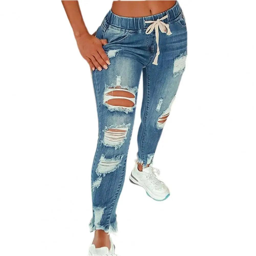 Popular Denim Pants Summer Pure Color All Match Jeans Slim Female Pencil Jeans for Dating-THAT FASHION STORE