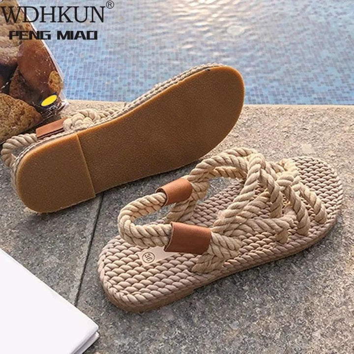 Sandals Woman Shoes Braided Rope With Traditional Casual Style And Simple Creativity Fashion Sandals Women Summer 2024-THAT FASHION STORE