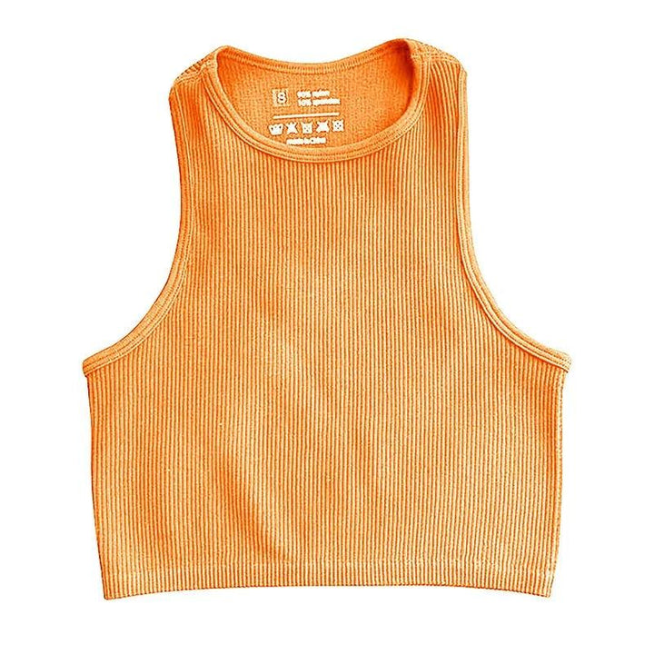 Sleeveless Yoga Short Shirts Running Sports Gym Women Tops Fitness Running Moisture Breathable Seamless Knitted Vest-THAT FASHION STORE