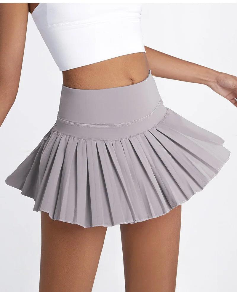 Cloud Hide Safe Tennis Skirts XS-XXL Gym Golf Running Pleated Pantskirt SEXY Women Sports Fitness Shorts Pocket High Waist Skort-THAT FASHION STORE