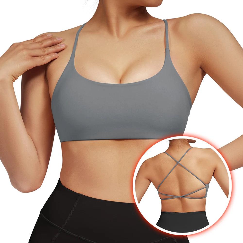 Sports Bra For Fitness Women With Pad Workout Running Tank Top Female Backless Shockproof Breathable Underwear Yoga Bra Women-THAT FASHION STORE