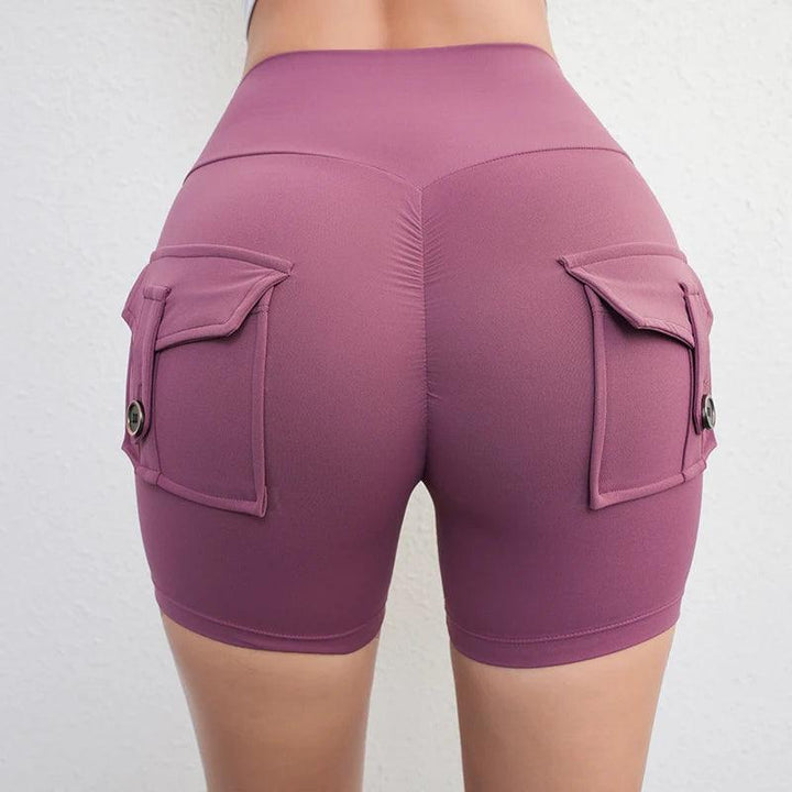 Peach Butt Fitness Shorts Women's Exercise Three-Quarter Pants Cargo Air Dry Pocket Yoga Tight Lift Summer-THAT FASHION STORE