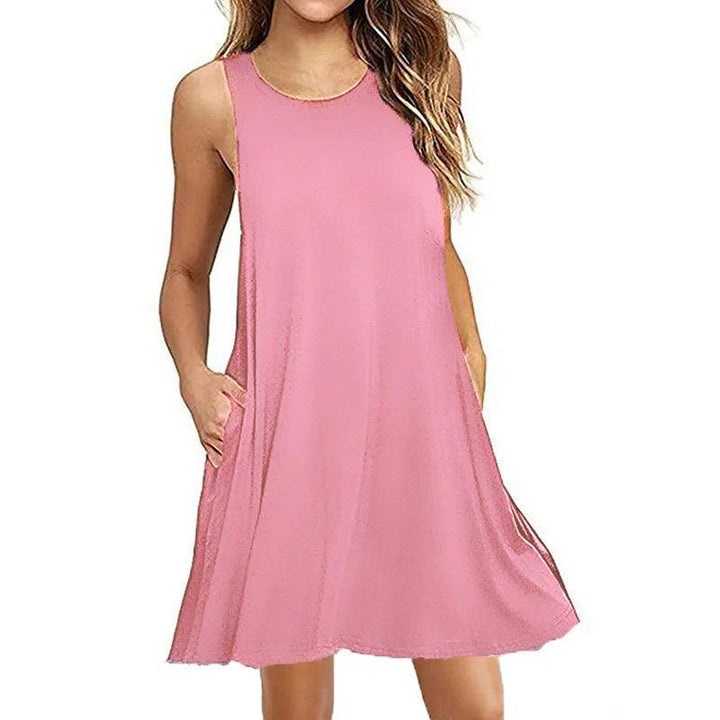 Women's Summer Casual Swing T-Shirt Dresses Beach Cover Up With Pockets Plus Size Loose T-shirt Dress-THAT FASHION STORE