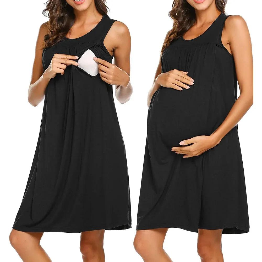 2024 New Women's Labor/Delivery/Maternity Nursing Nightgown for Hospital Breastfeeding Nightgowns Sleepwear Loungewear-THAT FASHION STORE