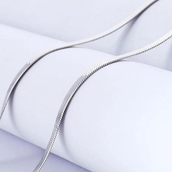 925 Sterling Silver fine 4MM Blade Chain Necklace for Women Men Luxury wedding party Jewelry Holiday gifts-THAT FASHION STORE