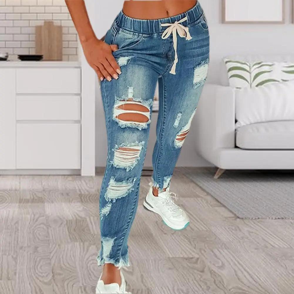 Popular Denim Pants Summer Pure Color All Match Jeans Slim Female Pencil Jeans for Dating-THAT FASHION STORE