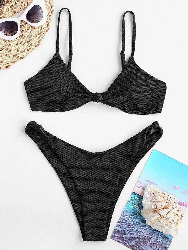 2024 Swimsuits For Women Sexy Padded Push Up Bra Bikini Tops Bikinis Bikini Set Solid Swimwear Two Piece Swimsuit Beachwear Suit-THAT FASHION STORE