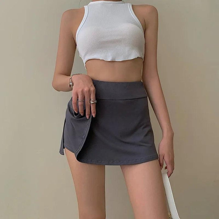 Tennis Skirt Women High Waist Sexy Girl Tight Bag Hip Short Skirt Summer Sports Culottes split A-line Mini skirt Y2K-THAT FASHION STORE