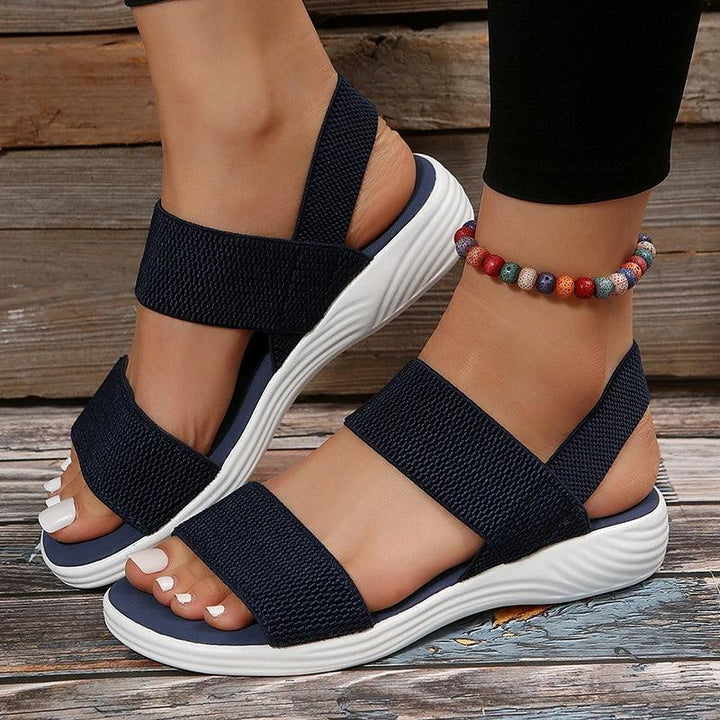 Women's Knit Elastic Cloth Wedge Sandals Slip On Lightweight Walking Sandals Women Plus Size Comfortable Summer Shoes Woman 2023-THAT FASHION STORE