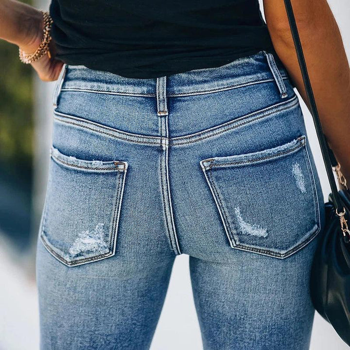 Women's Jeans 2023 Trend Blue Hight Waist Casual Ripped Streetwear Pant Jeans Women-THAT FASHION STORE