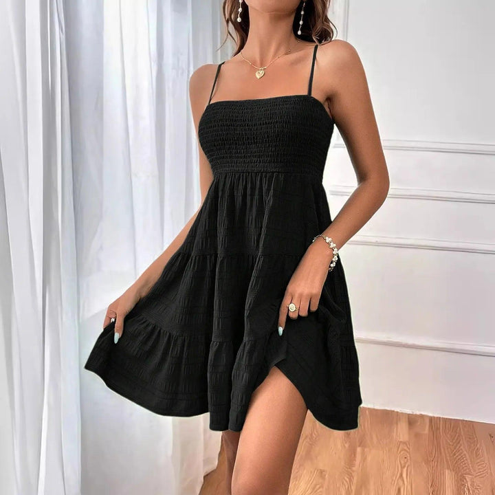 Party Dresses Short Dress Solid Ruffle Hem Short Dress Sleeveless Summer Mini Sexy Dress Dresses For Women 2024 Plus Size-THAT FASHION STORE