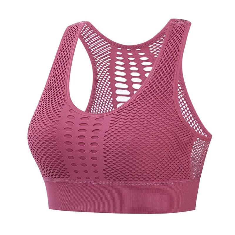 Women Breathable Active Bra Mesh Sports Bras Push Up Gym Fitness Yoga Underwear Female Seamless Running Yoga Bra Sportswear 2023-THAT FASHION STORE