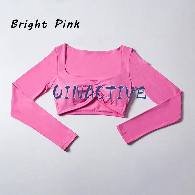 QINACTIVE Women Yoga Shirts Crop Top Long Sleeves Shirts for Women Yoga Sports Fitness Gym Clothes Workout Tops-THAT FASHION STORE