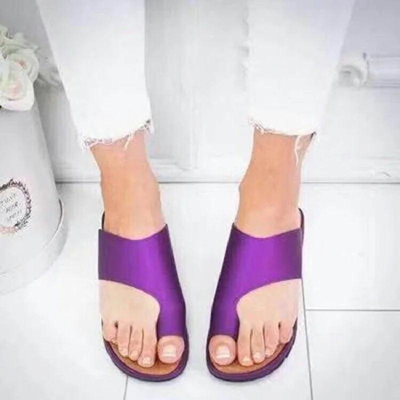 Women Summer Sandals Comfy Platform Flat Shoes Sole Ladies Casual Soft Big Toe Foot Sandal Orthopedic Bunion Corrector Slippers-THAT FASHION STORE