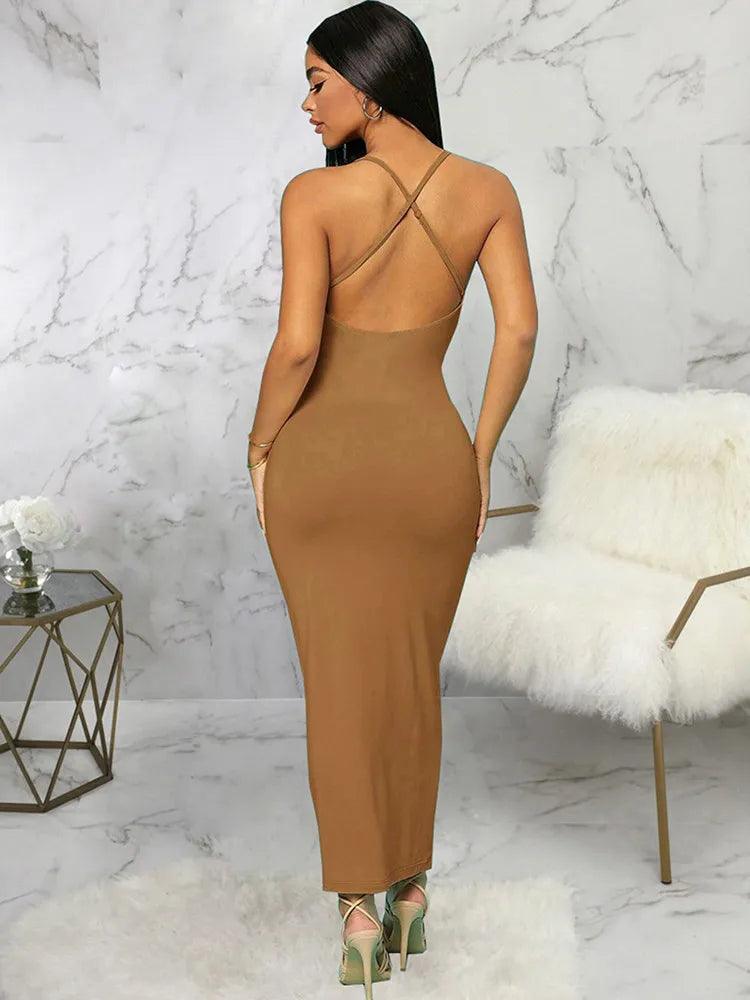 Summer Sexy Dress Women New Fashion Strap Backless Streetwear Casual Sleeveless Bodycon Dress Club Elegant Party Dresses Female-THAT FASHION STORE