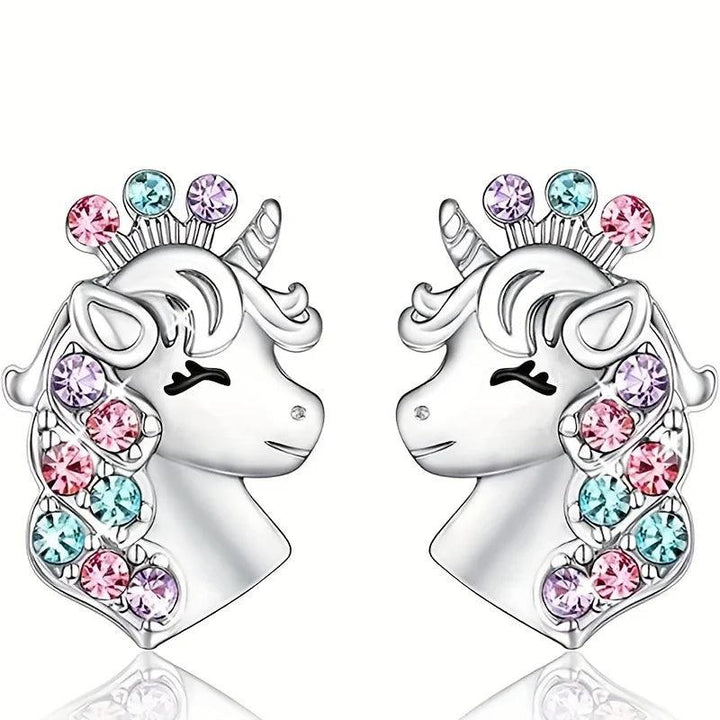 Gorgeous Unicorn Jewelry Set Cute Cartoon Style Unicorn Necklace Earrings Ring Bracelet Perfect Women’s Jewelry Christmas Gifts-THAT FASHION STORE