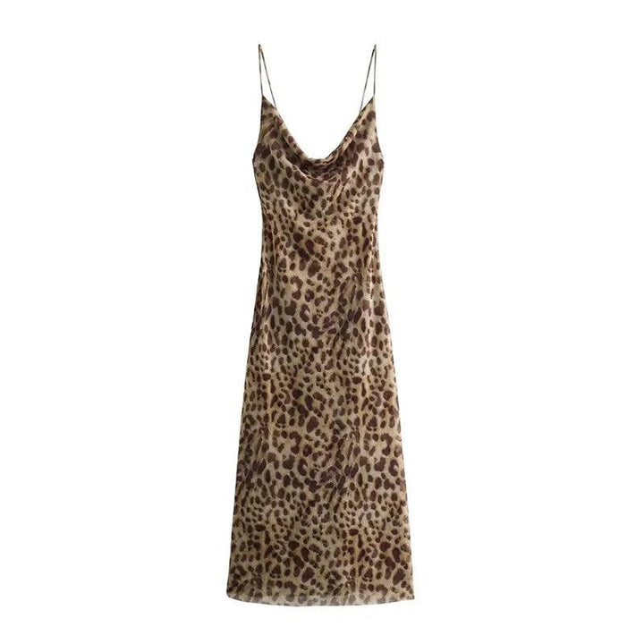 Sexy Leopard Print Maxi Dress Women Sleeveless Backless Hip Package Party Beach Night Dresses Female 2024 Summer Lace Up Robe-THAT FASHION STORE