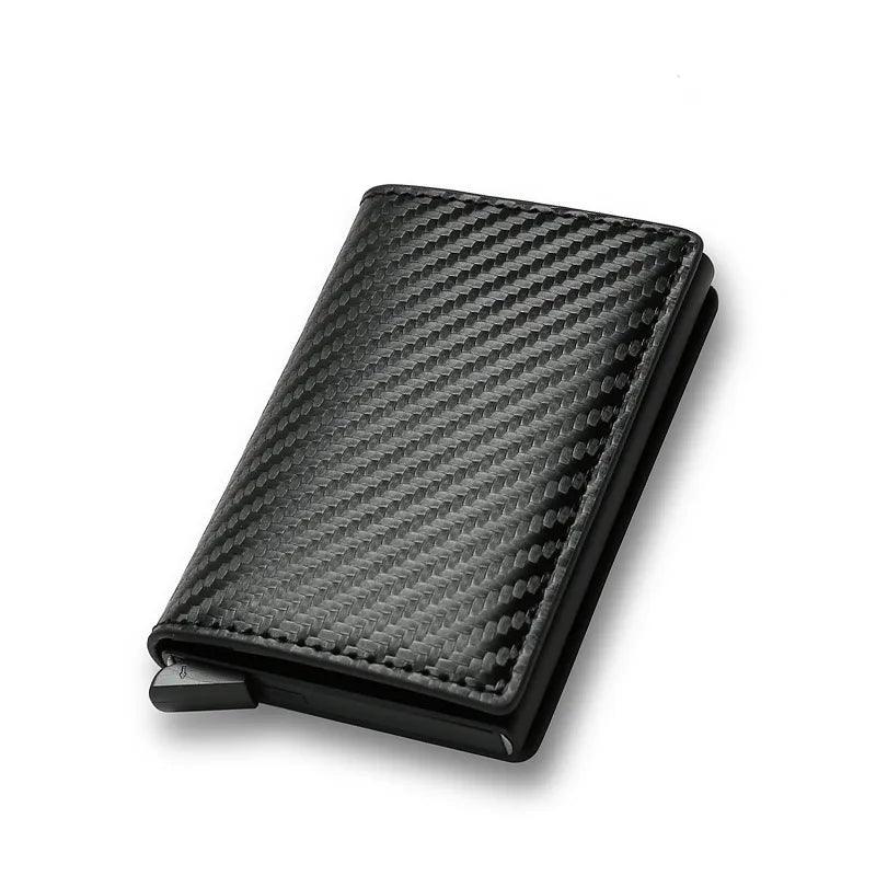 Carbon Fiber Credit Card Holder Wallets Men Brand Rfid Black Magic Trifold Leather Slim Mini Wallet Small Money Bag Male Purses-THAT FASHION STORE