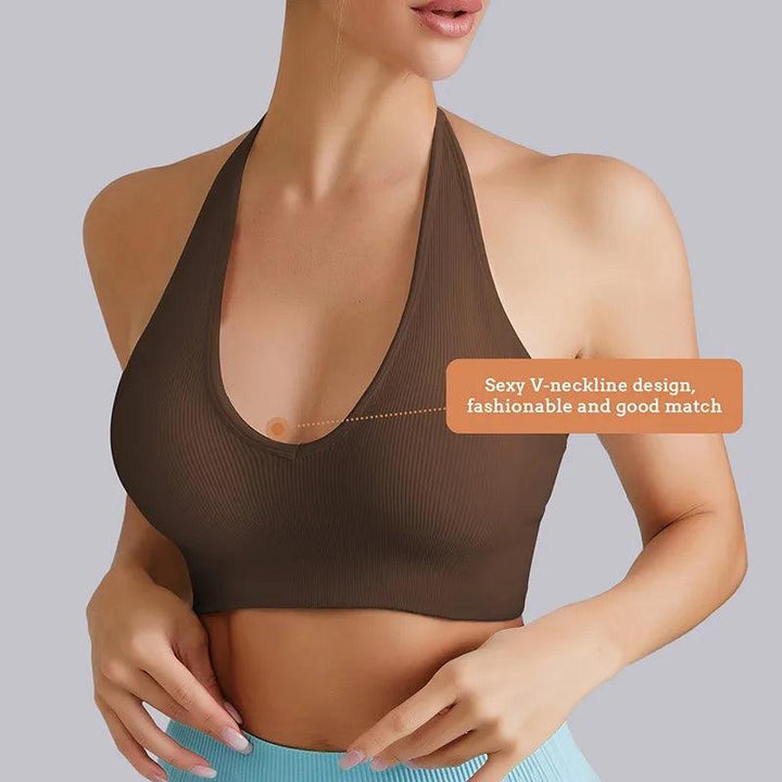 2023 New Womens Sports Bra Wirefree Seamless Padded Racerback Yoga Bra for Workout Gym Activewear with Removable Pads-THAT FASHION STORE