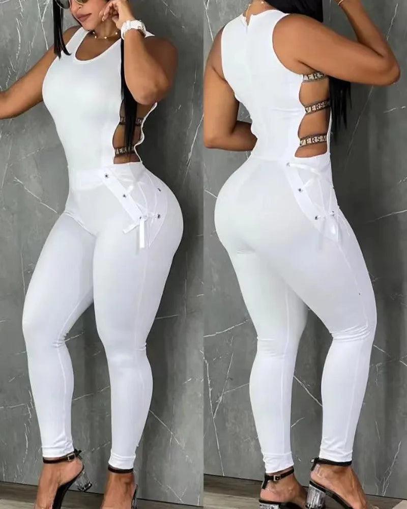 Women's Hollow Out Jumpsuit Summer Clothes Sleeveless Sexy Ladder Yoga Seamless Gym Skinny Casual Daily Long Jumpsuit 2023-THAT FASHION STORE