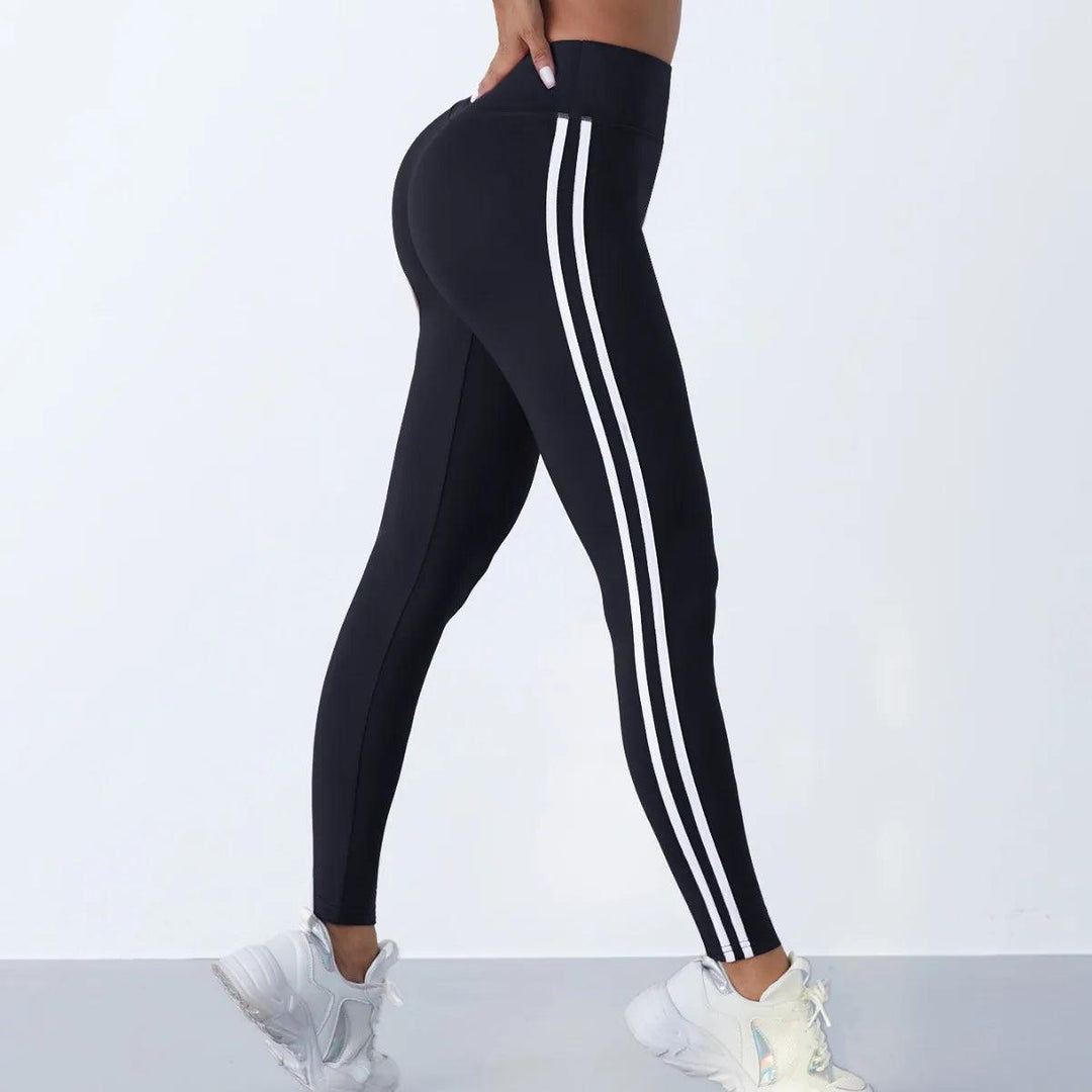 Yoga Leggings Women Striped Slim Sports Pants High Waist Hip Liftting Casul Tights Workout Running Stretchy Gym Leggings-THAT FASHION STORE