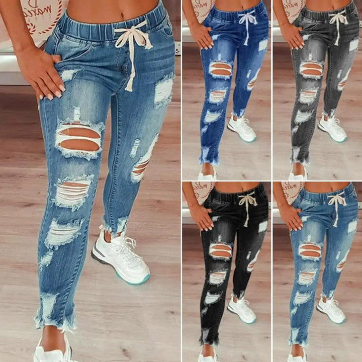 Popular Denim Pants Summer Pure Color All Match Jeans Slim Female Pencil Jeans for Dating-THAT FASHION STORE