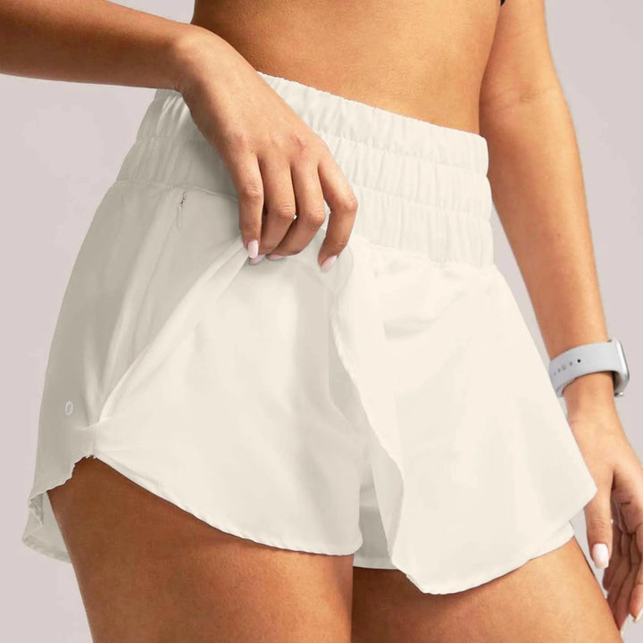 Women'S High Waisted Flowy Athletic Shorts Ruffle Skirt Wrap Front Liner Workout Running Shorts Tennis Double Layered Shorts-THAT FASHION STORE