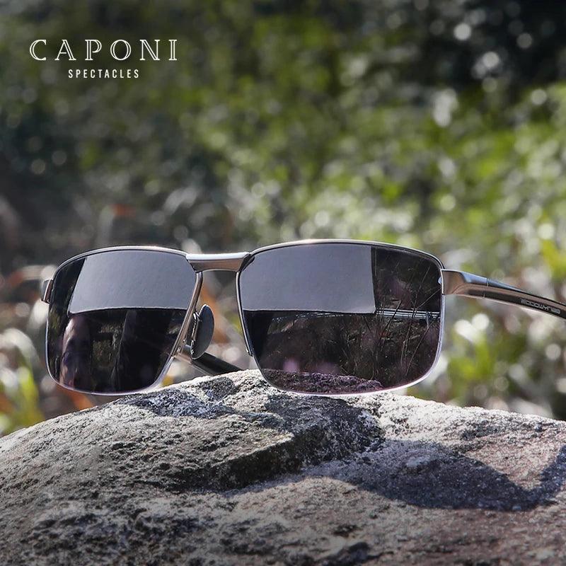 CAPONI New Sunglasses For Men Nylon Polarized Photochromic Alloy Driving Sun Glasses UV400 Brand Designer Shades BS8917-THAT FASHION STORE