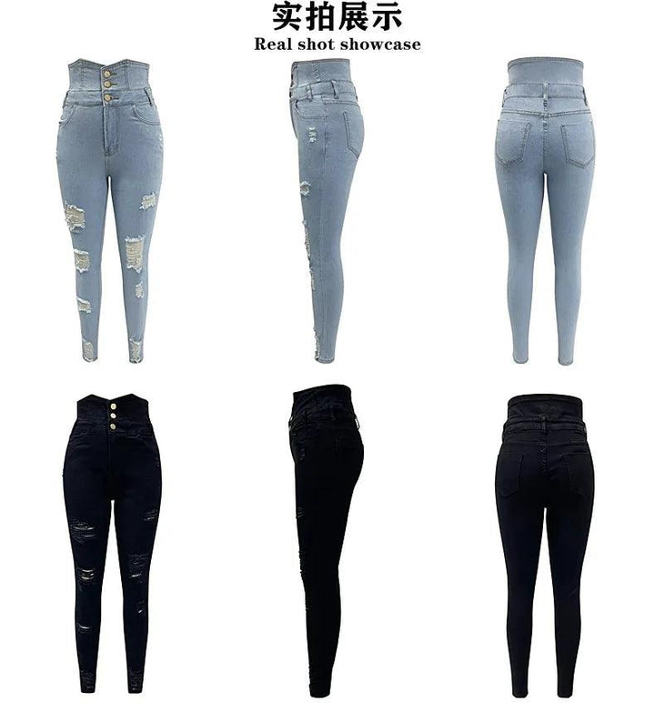 Pencil Pants Jeans Women Pencil Pants Bodycon High Waist Casual Long Pant Sheath Denim Trousers Tie Y2k Trouser Spring 2024-THAT FASHION STORE