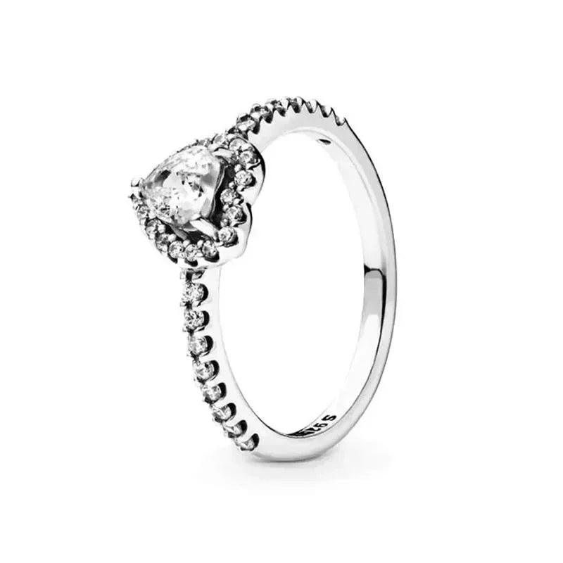 New 925 Sterling Silver Simple Luxury Exquisite Women's Classic Shining Heart Series Ring Charm Jewelry Festival Birthday Gift-THAT FASHION STORE