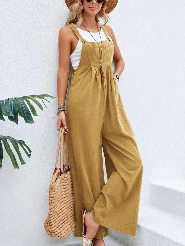 Women Loose Fit Fashion Overalls Wide Leg Baggy Bib Overalls Jumpsuit Dungarees Summer Jumpsuit Casual Elegant Overalls Summer-THAT FASHION STORE