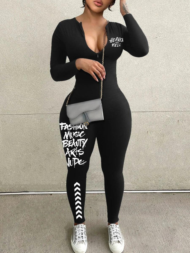 LW Sexy Y2K Short Sleeve COTTON Slim Bodycon Front Zipper Up Skinny Romper Women Sporty Streetwear Summer Casual Jumpsuit-THAT FASHION STORE