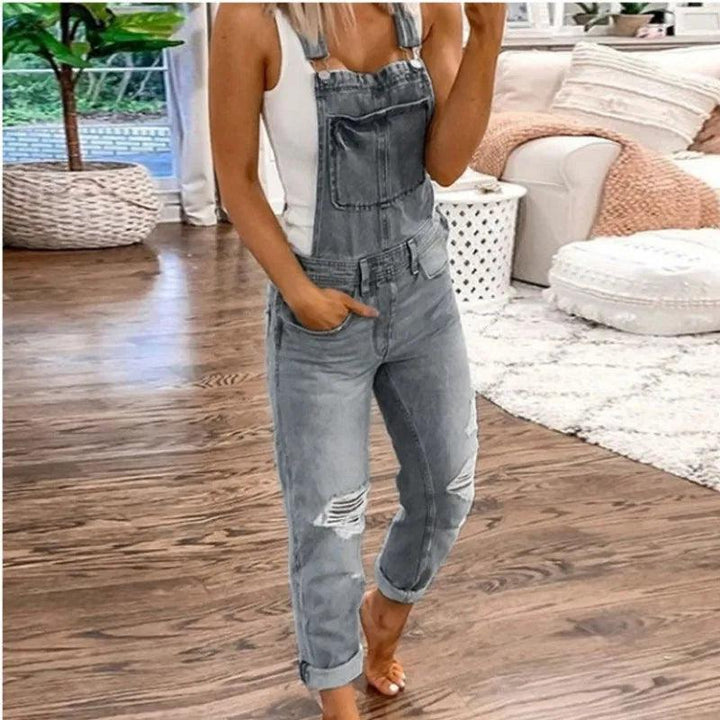 Hot Sale Suspenders Denim Jumpsuit For Women Fashion Ripped Jeans Jumpsuit Casual Female Clothing S-3XL Drop Shipping-THAT FASHION STORE