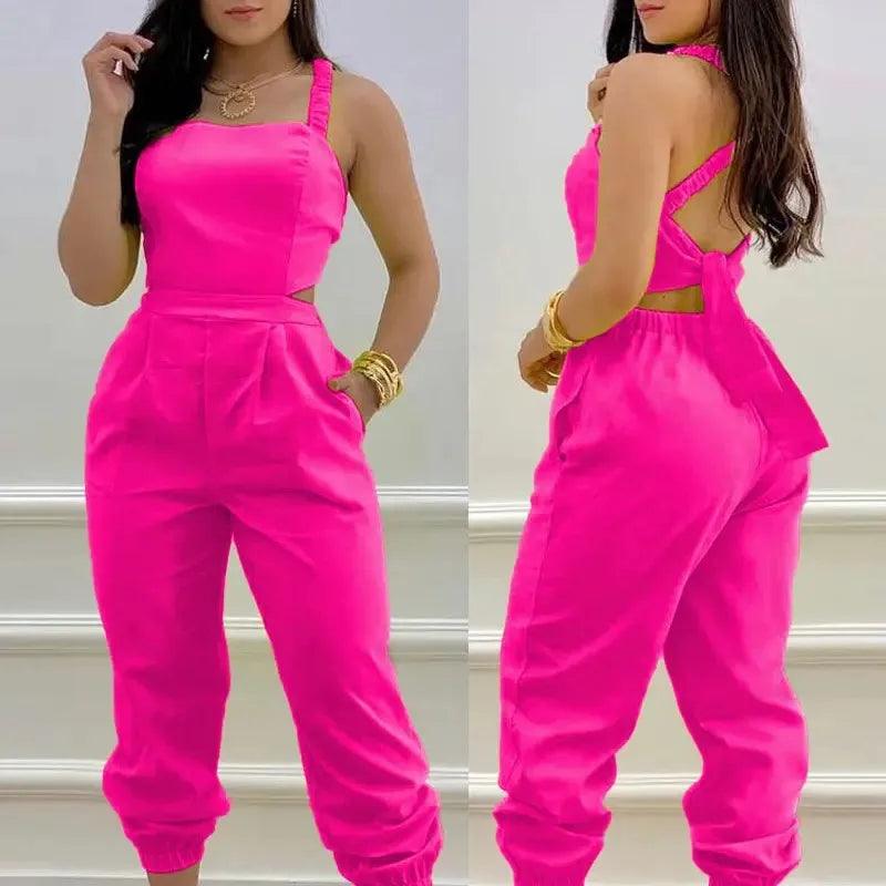 Women's Jumpsuit Elegant Sexy Suspender Printed Jumpsuits Casual Hip Waist Overalls Romper For Women Spring Summer 2023-THAT FASHION STORE