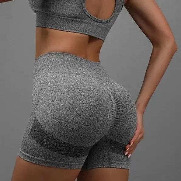 Women Yoga Shorts High Waist Butt Lifting Workout Fitness Tights Tummy Control Gym Running Stretched Pants Casual Sportswear-THAT FASHION STORE