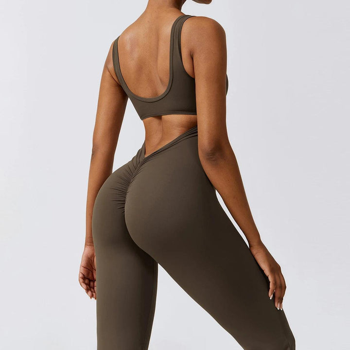 Sexy Back V Jumpsuit Gym Set Women Training Yoga Suit Sportswear Women Sports Jumpsuit Fitness Rompers Stretch Workout Bodysuits-THAT FASHION STORE