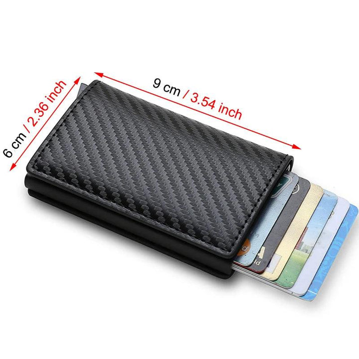 Carbon Fiber Credit Card Holder Wallets Men Brand Rfid Black Magic Trifold Leather Slim Mini Wallet Small Money Bag Male Purses-THAT FASHION STORE