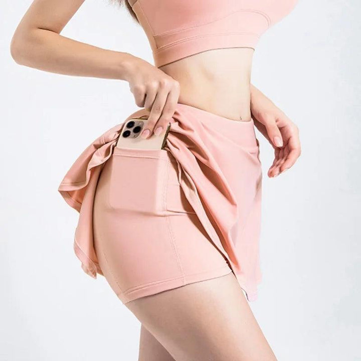 Cloud Hide Pocket Tennis Skirts Women Gym Golf Running Safe Yoga Pantskirt SEXY Sports Fitness Cycling Shorts High Waist Skort-THAT FASHION STORE