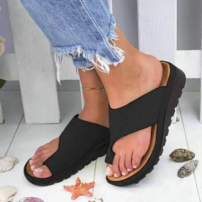 Women Summer Sandals Comfy Platform Flat Shoes Sole Ladies Casual Soft Big Toe Foot Sandal Orthopedic Bunion Corrector Slippers-THAT FASHION STORE