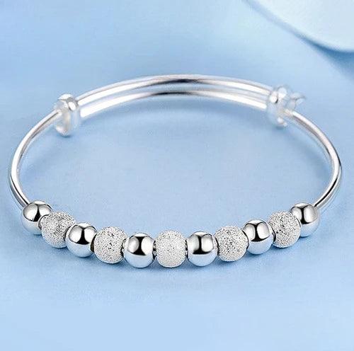 Fine 925 Sterling Silver Lucky Beads Ball Bracelet For Women Luxury Adjustable Bracelet Party Beautiful Jewelery Holiday Gifts-THAT FASHION STORE