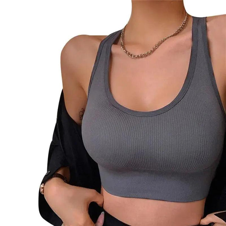 Summer Fashion Sexy Crop Top Women Bra Hollowed Back Cross Strap Yoga Sports Bra Breathable Underwear Female Fitness Vest-THAT FASHION STORE