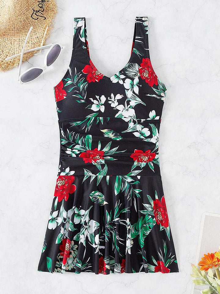 2024 Printed Swimsuit Women One Piece Swim Dress Padded Swimwear Female Bathers Bathing Swimming Swim Suit Beachwear XXL-THAT FASHION STORE