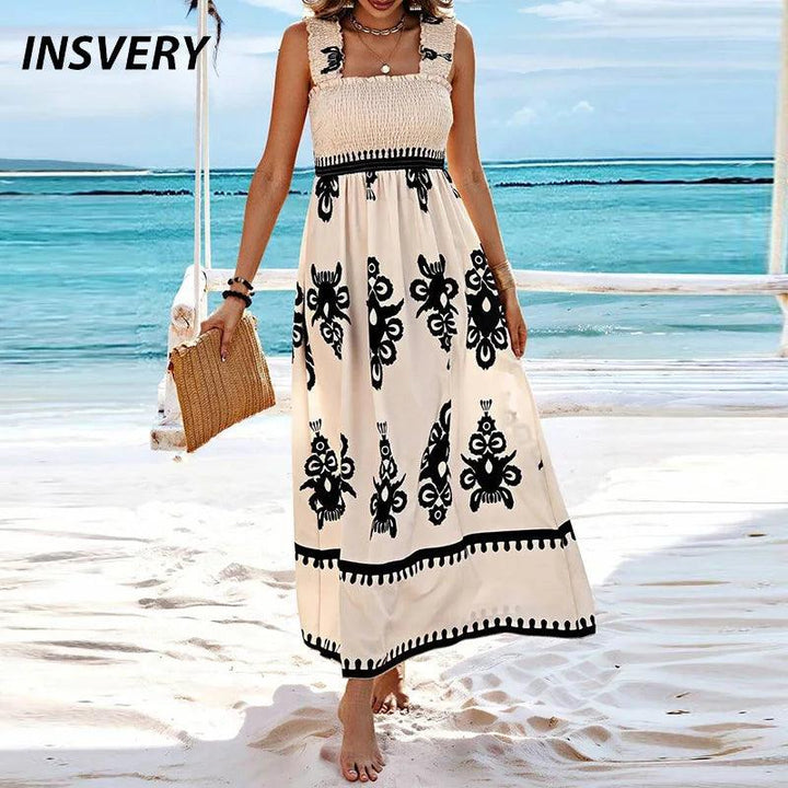 Summer Holiday Dress Women Casual Sleeveless A-Line Party Long Dress Boho Casual Sleeveless Party Dress 2024-THAT FASHION STORE