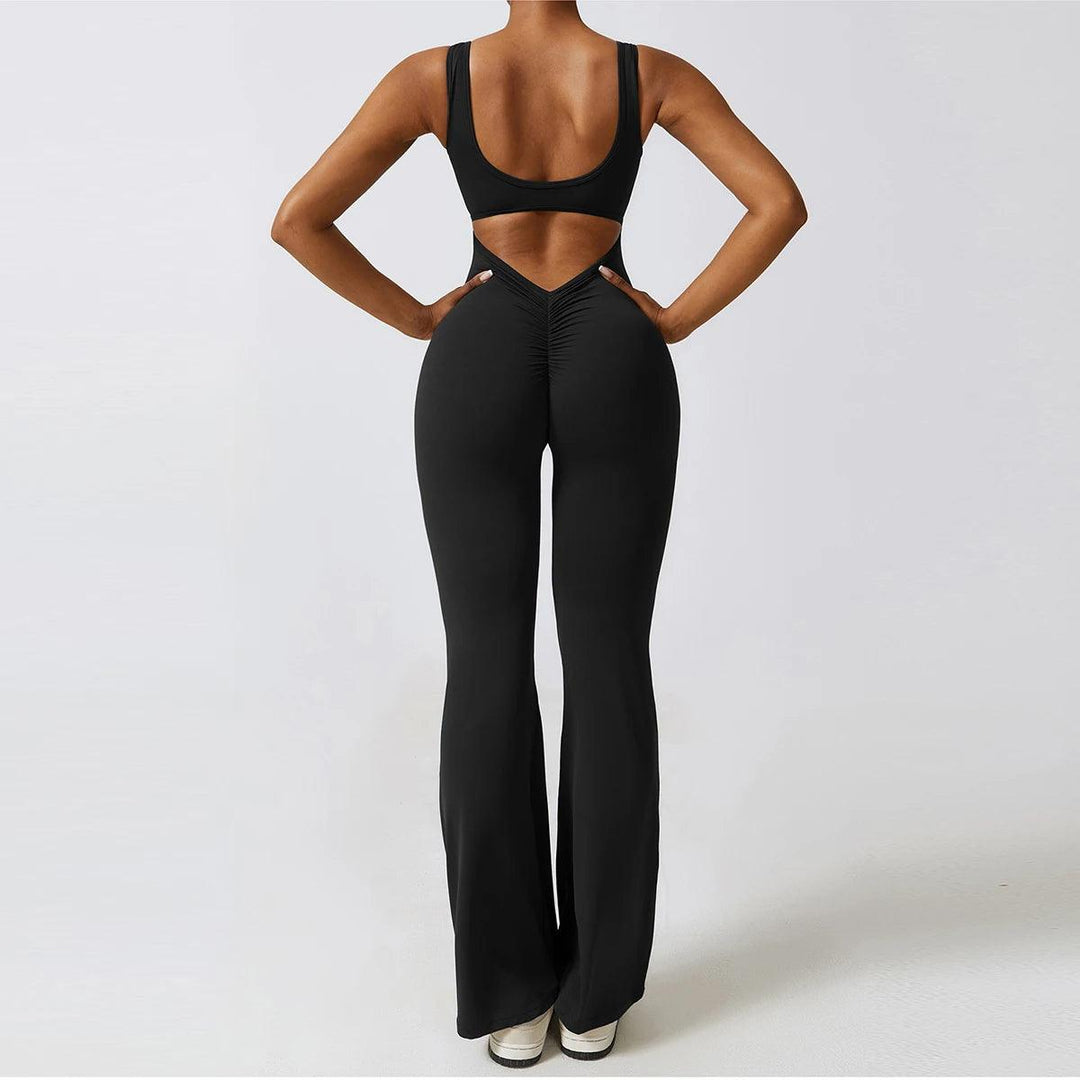 Sexy Back V Jumpsuit Gym Set Women Training Yoga Suit Sportswear Women Sports Jumpsuit Fitness Rompers Stretch Workout Bodysuits-THAT FASHION STORE