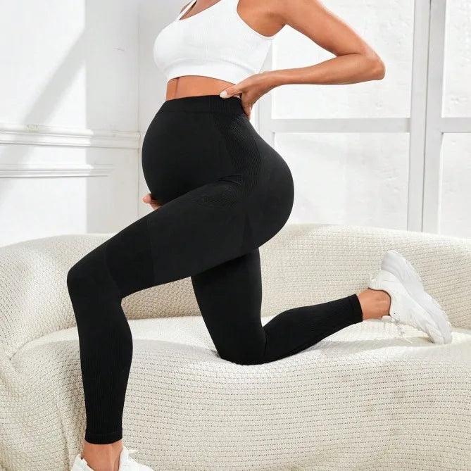 Women's Maternity Leggings Over The Belly Pregnancy Active Wear Workout Yoga Tights Pants-THAT FASHION STORE