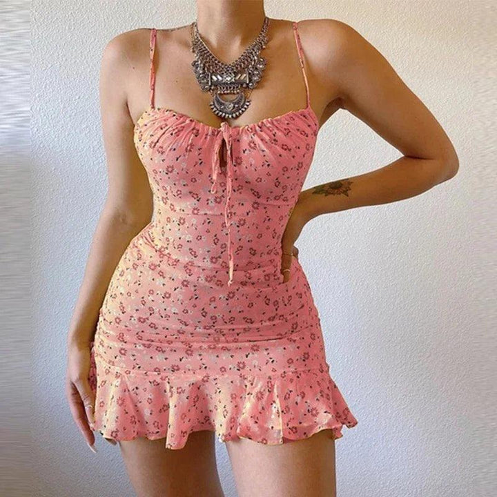 Women's Sexy Casual Home Small Floral Camisole Dress Summer Comfortable Skirt-THAT FASHION STORE