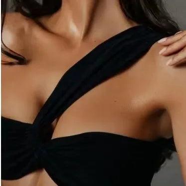 Bathing Suit Women One Shoulder Two Piece Swimsuit Dress Sexy Women Beachwear Sets Floral Swimwear-THAT FASHION STORE