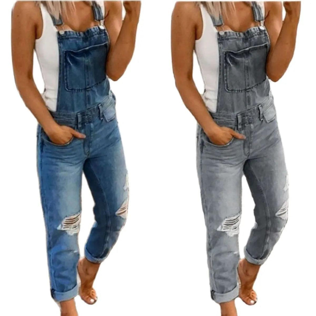 Hot Sale Suspenders Denim Jumpsuit For Women Fashion Ripped Jeans Jumpsuit Casual Female Clothing S-3XL Drop Shipping-THAT FASHION STORE