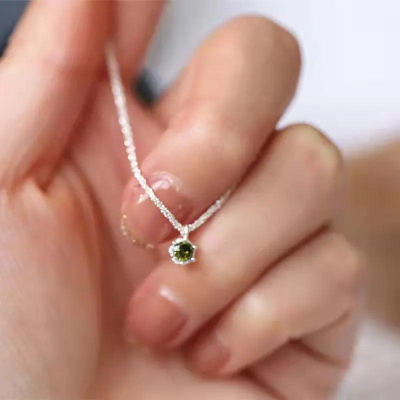 Popular S925 Sterling Silver Sparkling Necklace for Women Light Luxury Round White Diamond Pendant Galaxy Collar Chain Jewelry-THAT FASHION STORE